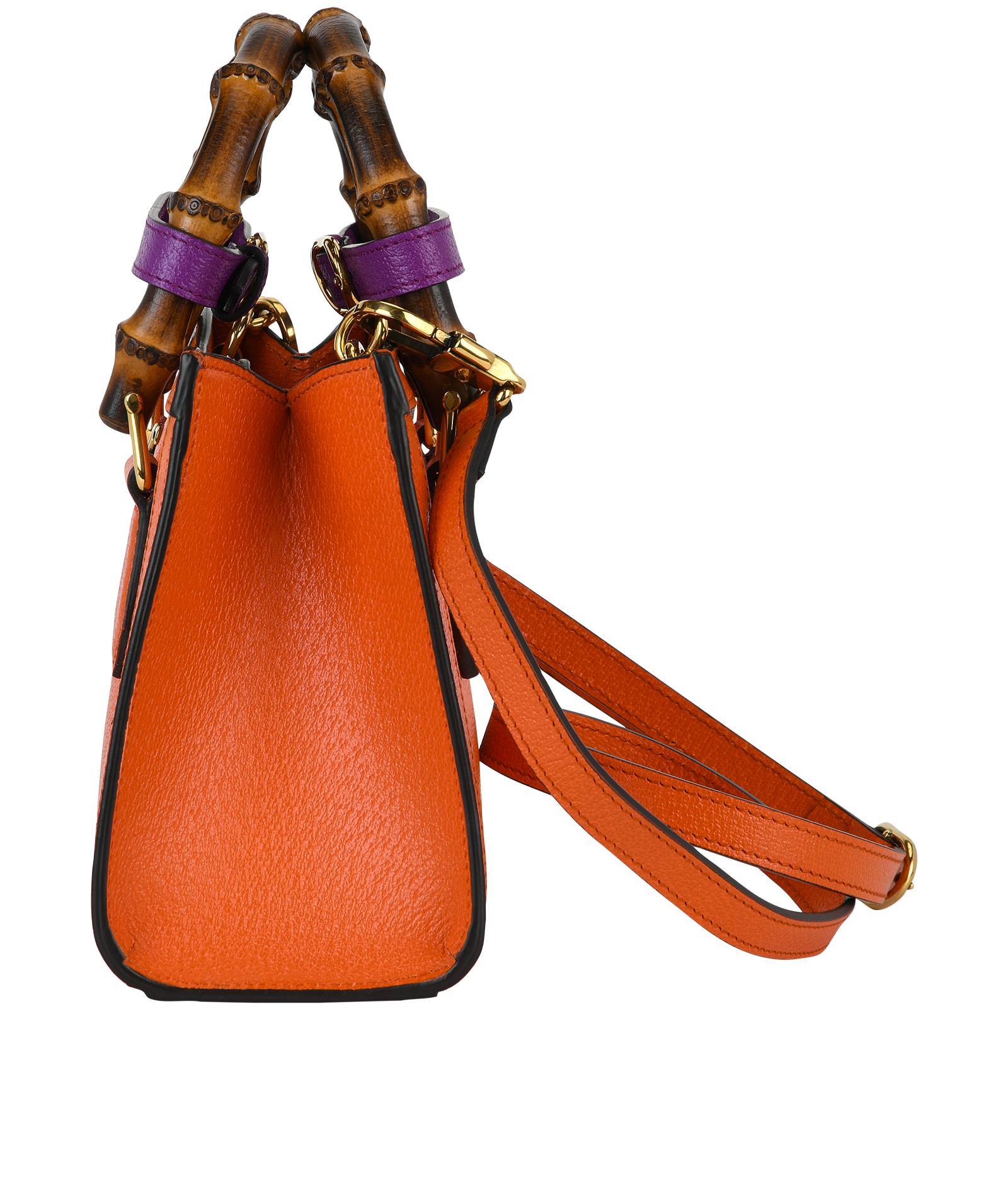 Diana Mini, &pound;1,200, Handbags, Orange/Purple, Leather, Bottom view